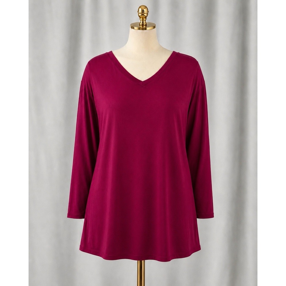Susan Graver Modern Essentials Cotton Modal Stretch Knit Top A308218 Size 3x